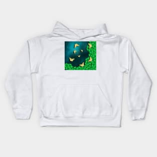 clover and butterflies Kids Hoodie